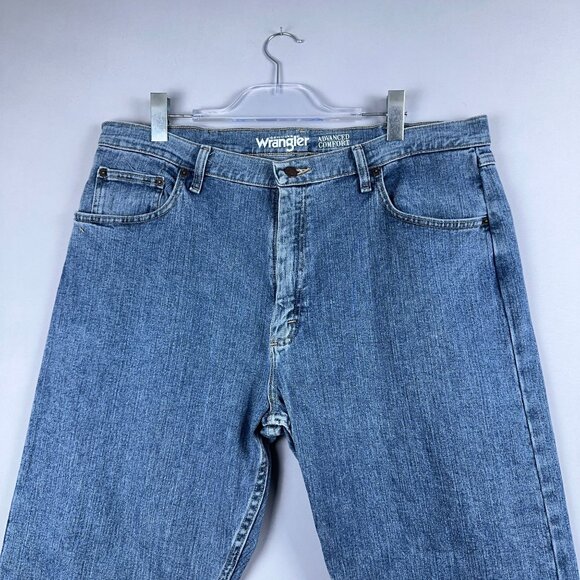 Wrangler Straight Leg Jeans Mens Size 38X32 Advanced Comfort MGW25MW Blue - Picture 3 of 12